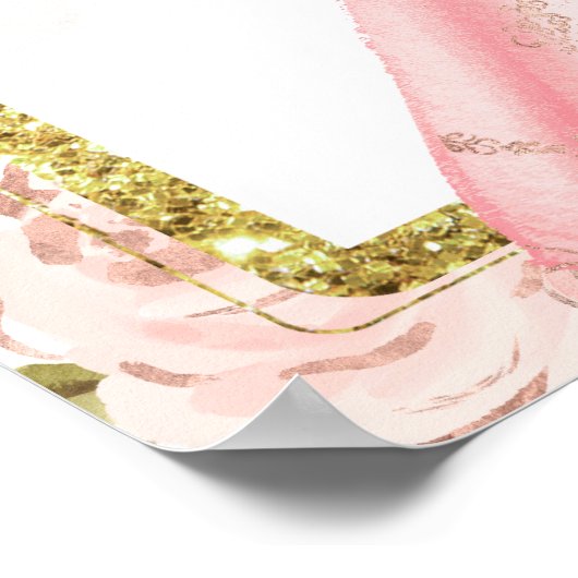 エレガント赤面ピンクプリンセスフローラキンセアニラ ポスター (角)