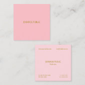 エレガント赤面ピンクプロフェッショナルモダンテンプレート スクエア名刺 (正面/裏面)