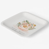 エレガント赤面ピンクホワイトカボチャフローラ結婚ズ ペーパープレート (傾斜あり)