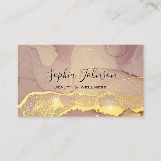 エレガント赤面ピンクマーブルカスタムビジネスカード 名刺 (正面)