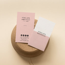 エレガント赤面ピンクミニマルモダンリストボーガーリーホ 名刺