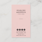 エレガント赤面ピンクミニマルモダンリストボーガーリーホ 名刺 (裏面)