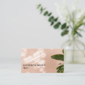 エレガント赤面ピンクミニマル美しいサロンスタイリスト 名刺 (スタンド正面)