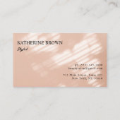 エレガント赤面ピンクミニマル美しいサロンスタイリスト 名刺 (裏面)