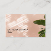 エレガント赤面ピンクミニマル美しいサロンスタイリスト 名刺 (正面)