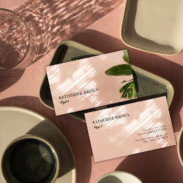 エレガント赤面ピンクミニマル美しいサロンスタイリスト 名刺