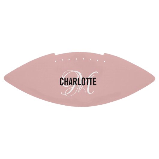 エレガント赤面ピンクモノグラム名サッカー アメリカンフットボール (パネル)