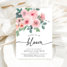 エレガント赤面ピンクラブイズイン開花ブライダルシャワー