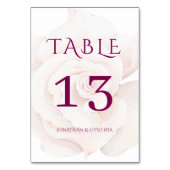 エレガント赤面ピンクローズウォーター色フローラ結婚ズ テーブルナンバー (正面)