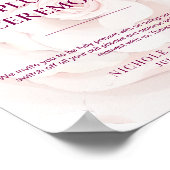 エレガント赤面ピンクローズウォーター色フローラ結婚ズ ポスター (角)