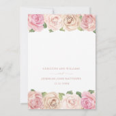 エレガント赤面ピンクローズウォーター色フローラ結婚ズ 招待状 (裏面)