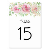 エレガント赤面ピンクローズテーブル番号 テーブルナンバー (正面)