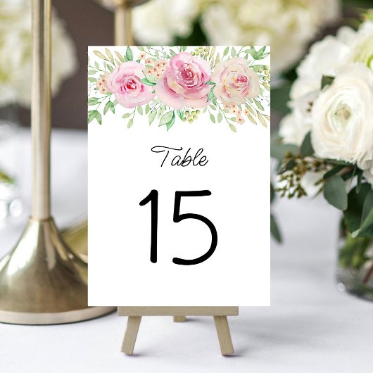 エレガント赤面ピンクローズテーブル番号 テーブルナンバー