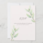 エレガント赤面ピンクローズフローラ結婚ズ 招待状 (裏面)