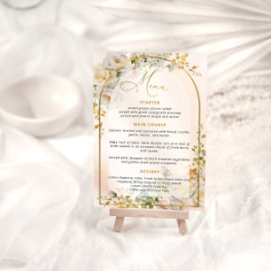 エレガント赤面ピンクローズブライダルシャワーメニュー メニュー