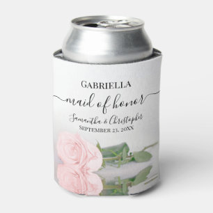 エレガント赤面ピンクローズメイド・オブ・オーナー(花嫁付き添い人)結婚ズ 缶クーラー