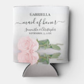 エレガント赤面ピンクローズメイド・オブ・オーナー（花嫁付き添い人）結婚ズ 缶クーラー (正面)