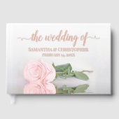 エレガント赤面ピンクローズ小結婚形箔 ゲストブック (正面)