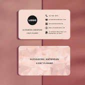 エレガント赤面ピンクローズ金ゴールド三角形プロフェッショナル 名刺