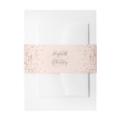 エレガント赤面ピンクローズ金ゴールド結婚ズ 招待状ベリーバンド (正面例)