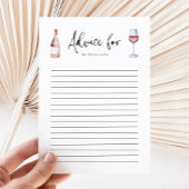 エレガント赤面ピンクワインブライダルシャワーアドバイスカード