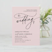 エレガント赤面ピンクヴィンテージ結婚フローラ 招待状 (スタンド正面)