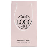 エレガント赤面ピンク企業の会社のロゴ スモールペーパーバッグ (正面)