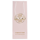 エレガント赤面ピンク企業の会社のロゴ ワインギフトバッグ (裏面)