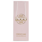 エレガント赤面ピンク企業の会社のロゴ ワインギフトバッグ (正面)