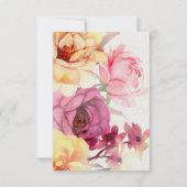 エレガント赤面ピンク感動的フローラ結婚ズ 出欠カード (裏面)