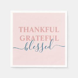 エレガント赤面ピンク感謝感謝賛美 スタンダードカクテルナプキン