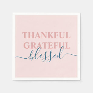 エレガント赤面ピンク感謝感謝賛美 スタンダードカクテルナプキン