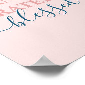 エレガント赤面ピンク感謝感謝賛美 ポスター (角)