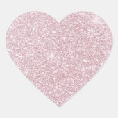 エレガント赤面ピンク抽象芸術トレンディーガーリーグリッター ハートシール (正面)