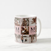 エレガント赤面ピンク数々のフォトコラージュ記念 コーヒーマグカップ (正面右)