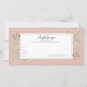 エレガント赤面ピンク春葉ギフト証明書 (正面)