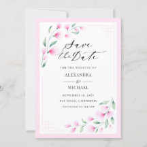 エレガント赤面ピンク水彩花結婚の花