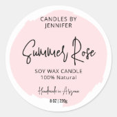 エレガント赤面ピンク水彩製モダン品 ラウンドシール (正面)