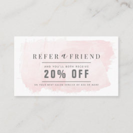 エレガント赤面ピンク水色サロン紹介 名刺