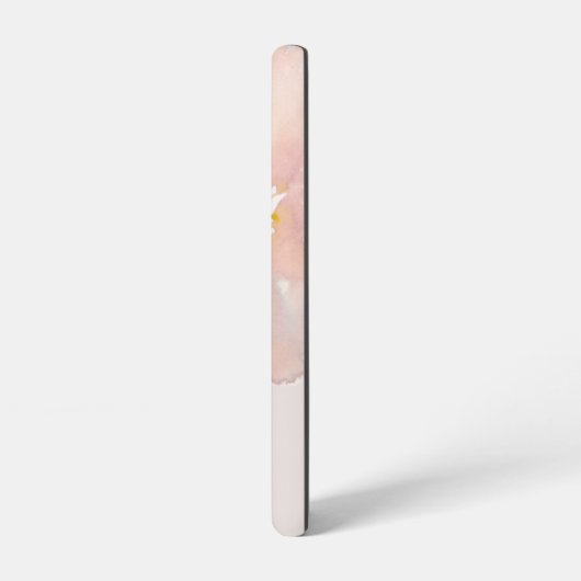 エレガント赤面ピンク水色フローラモノグラム SAMSUNG GALAXYケース (左側面)