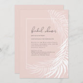エレガント赤面ピンク熱帯フローラブライダルシャワー 招待状 (正面/裏面)