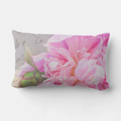エレガント赤面ピンク牡丹フローラスクリプフランスのト ランバークッション (裏面)