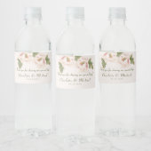 エレガント赤面ピンク牡丹フローラ結婚ズ ペットボトルラベル (ボトル)