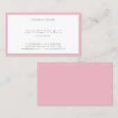 エレガント赤面ピンク白かわいらしテンプレートモダン 名刺 (正面/裏面)