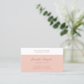 エレガント赤面ピンク白モダンシンプルテンプレート 名刺 (スタンド正面)