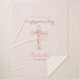 エレガント赤面ピンク確認フローラのクロス名 シェルパブランケット