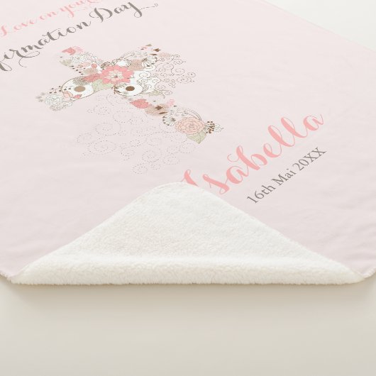 エレガント赤面ピンク確認フローラのクロス名 シェルパブランケット (3/4)