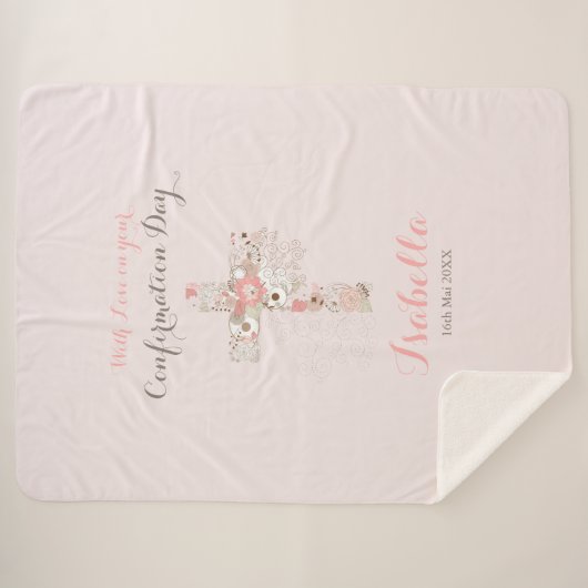 エレガント赤面ピンク確認フローラのクロス名 シェルパブランケット (正面(横))