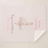 エレガント赤面ピンク確認フローラのクロス名 シェルパブランケット (正面(横))