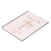 エレガント赤面ピンク確認フローラ十字 ノートブック (左側)